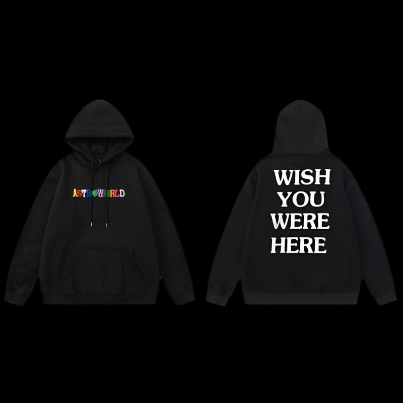 Travis Scott Astroworld 'WISH YOU WERE HERE' Black Hoodie DripHaus