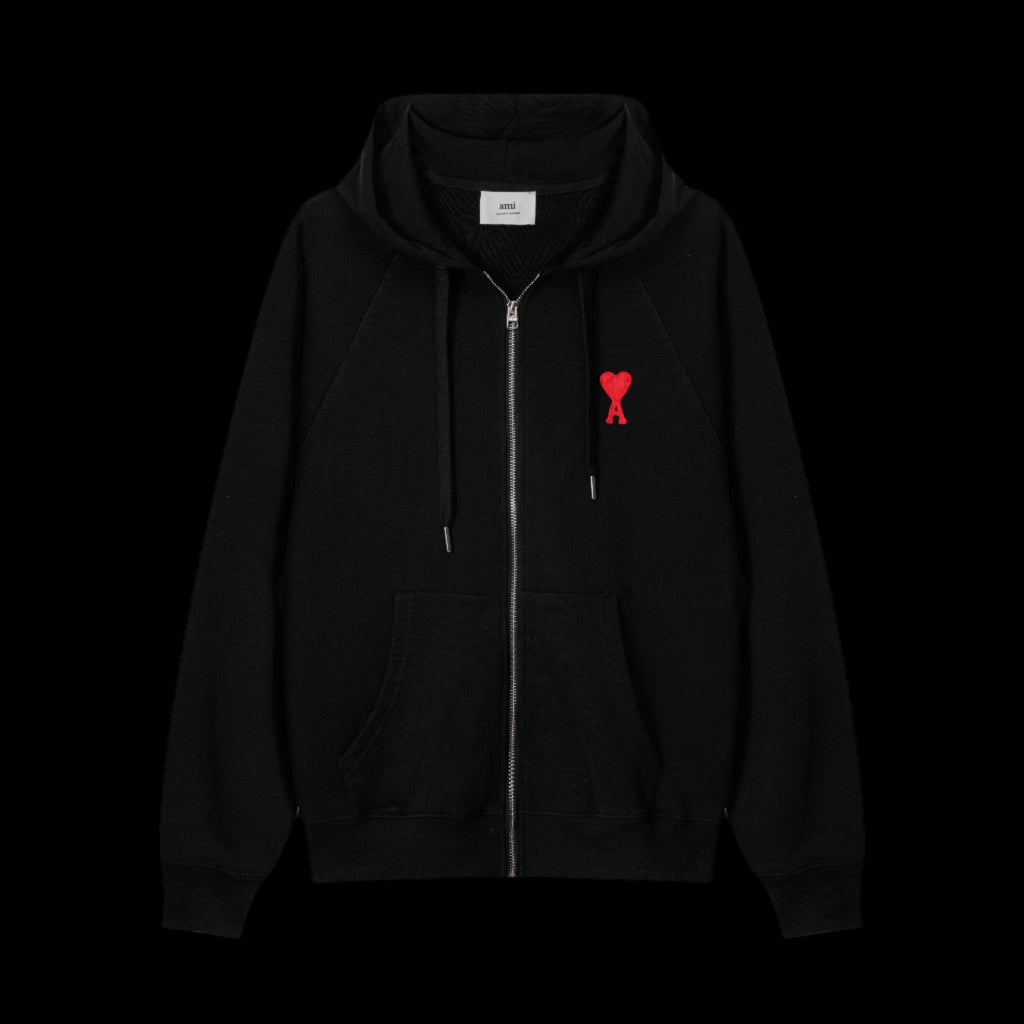 Ami Paris Black Zip Up DripHaus