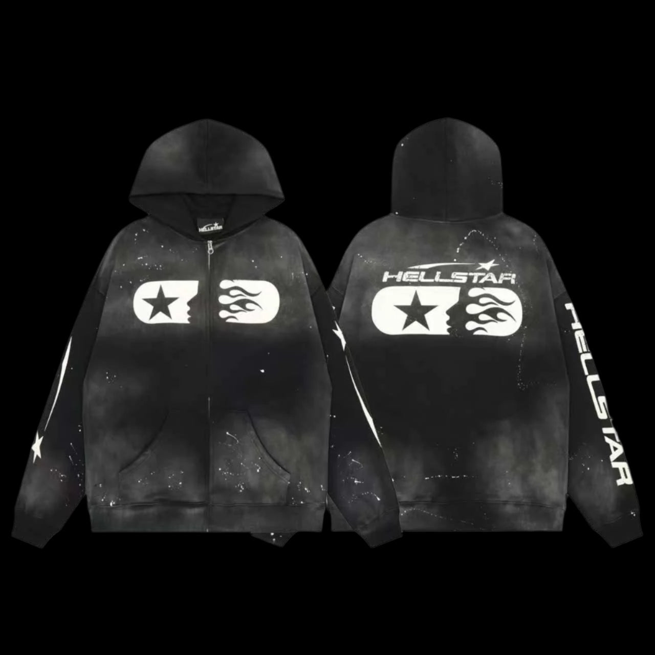 Hellstar Zip Up Hoodie Ash Grey DripHaus