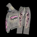 Hellstar Tracksuit Set Grey & Pink DripHaus