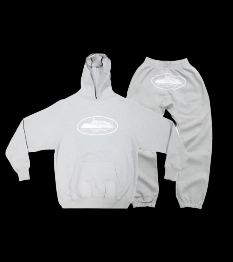 Corteiz Alcatraz Grey Hoodie Set DripHaus