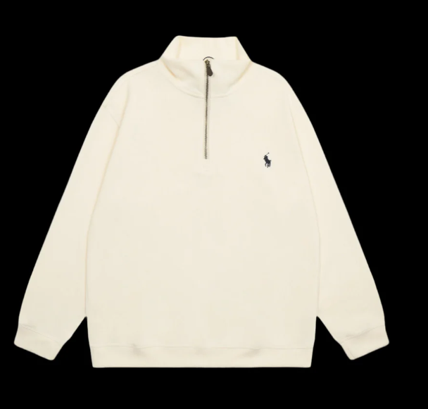 Ralph Lauren Cream Half Zip Up DripHaus