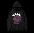 Sp5der Black Hoodie Purple Web DripHaus