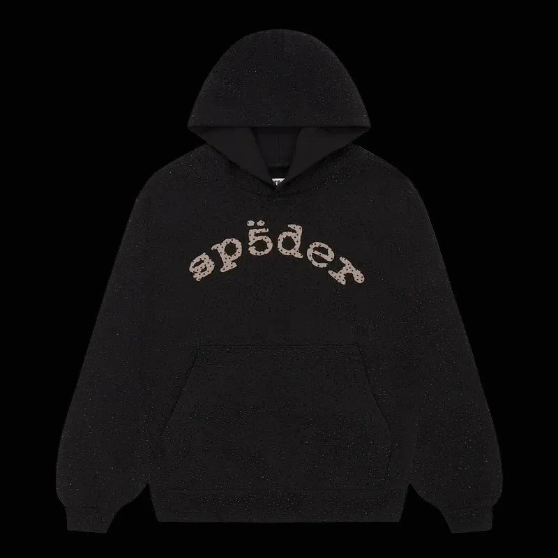 Rhinestone Sp5der Hoodie Black DripHaus